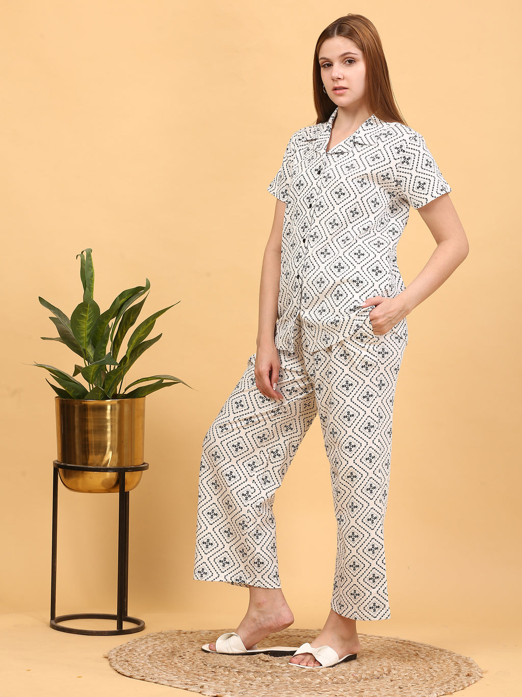 White Geometric Co-ord Set