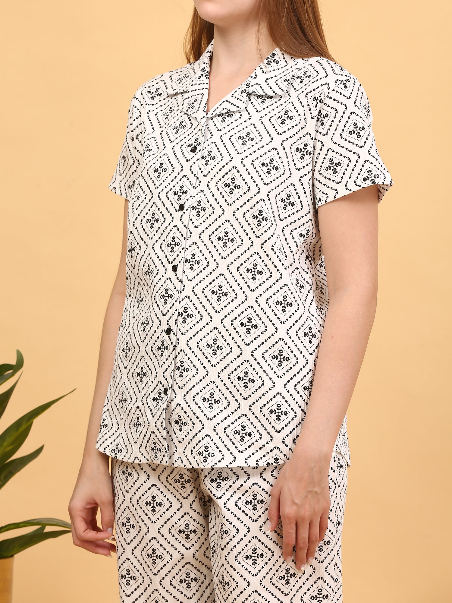 White Geometric Co-ord Set