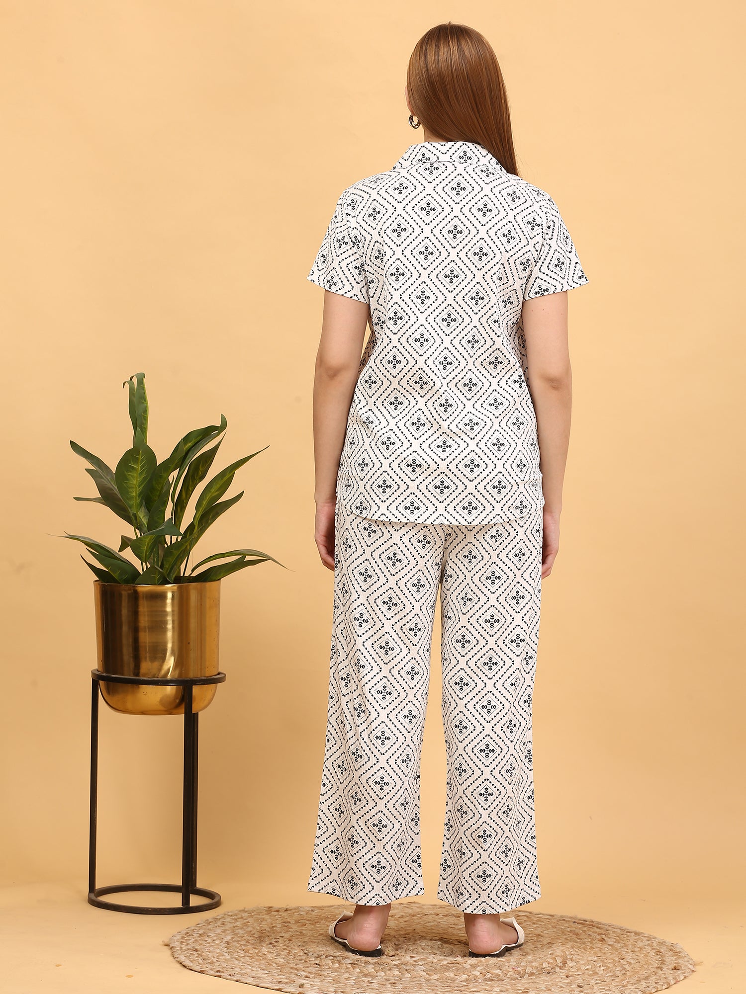 White Geometric Co-ord Set